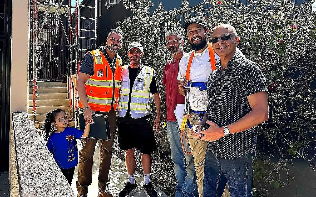 Udi Hen, ESR Founder and RMO, on a jobsite with the ESR Team